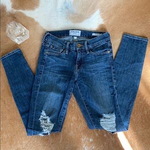 Frame Denim Size 24 Ripped Skinny Jeans
